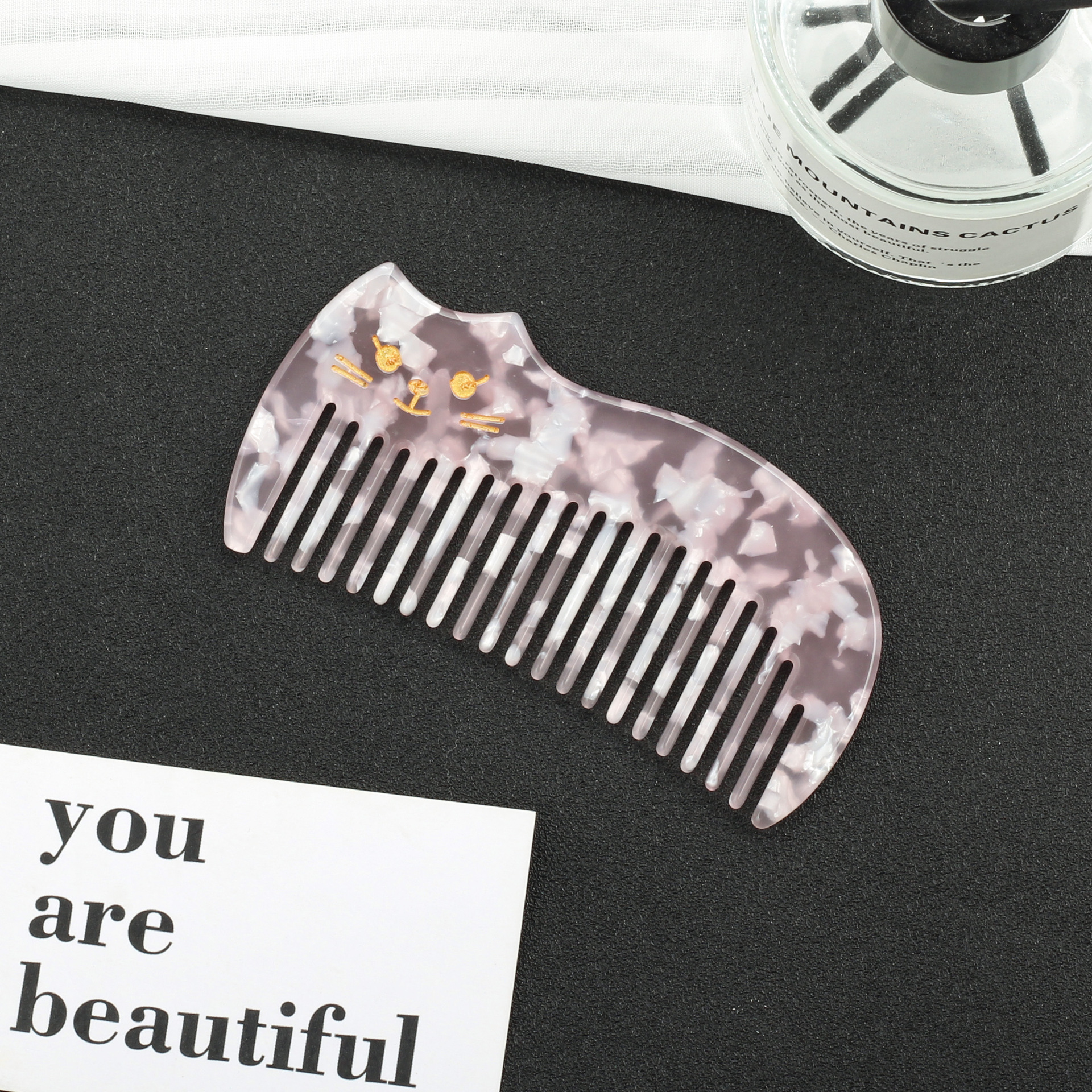 Temperamento retrógrado orejas de gato peine de cabello largo exquisito pequeño portátil pein de maquillaje ácido antiestático pein de niños image 8