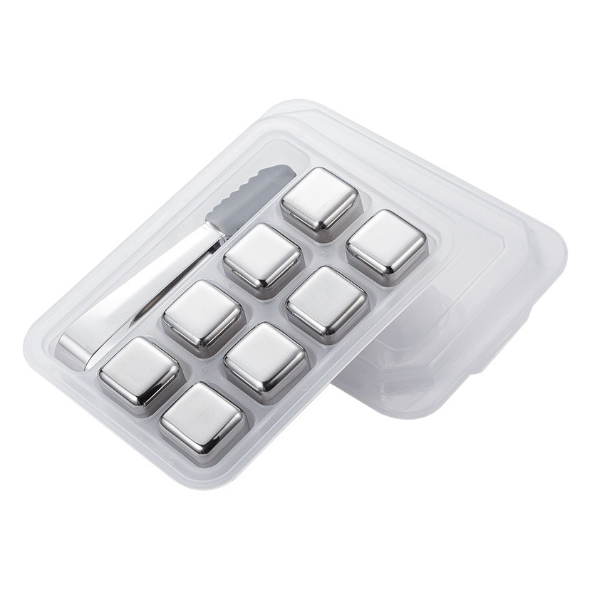 Stainless Steel Ice Cubes Food-Grade Quick-Freezing Ice Wine Set Metal Ice Cubes Red Wine Whiskey Gift Box Ice Balls Cubes