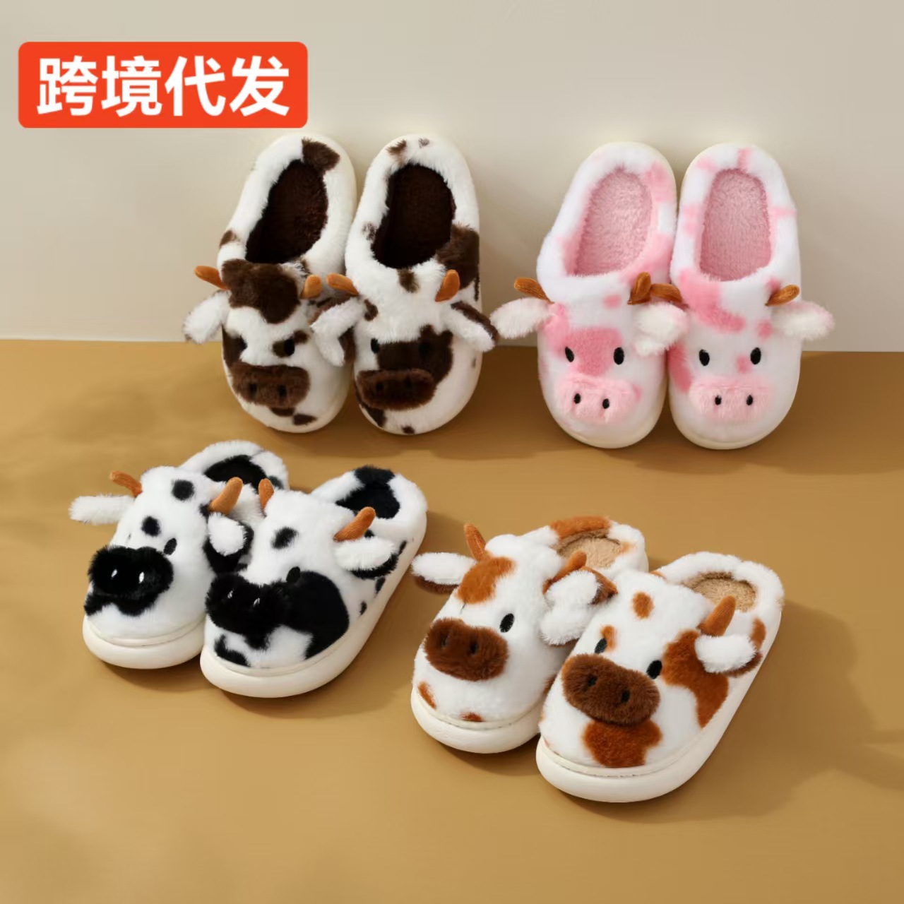 Ventas transfronterizas de invierno caseras de algodón para parejas de hombres y mujeres, zapatillas de algodón ligeras para el hogar