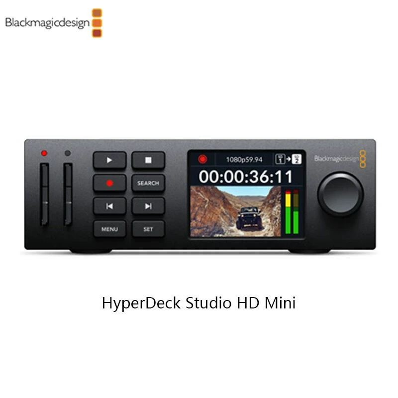 Чёрный видеорекордер Blackmagic HyperDeck Studio HD Mini, двойной слот SD и двойной SSD
