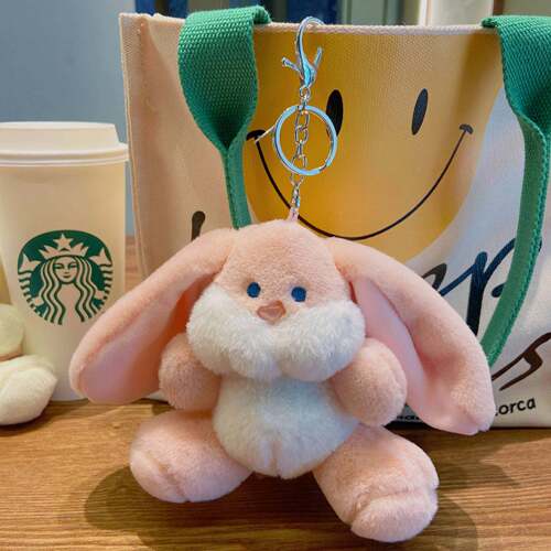 Plush toy rabbit key chain wholesale cartoon doll doll bag pendant cute school bag pendant key chain