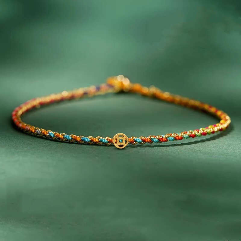 2025 Multicolored Ultra-Thin Rope Bracelet, Five-Color Thread Hand-Woven Bracelet, Handmade Children's Gift Bracelet, Woven Rope Finished Product