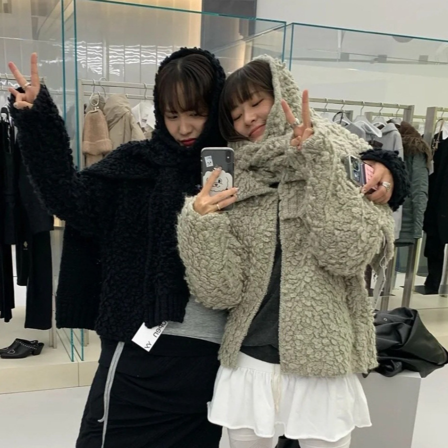 South Korean demi-season goods, woolen jacket with zipper