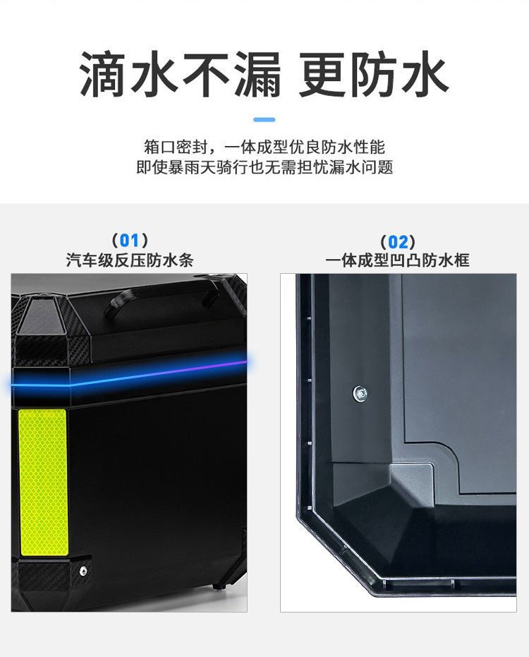 Motorcycle Trunk, Motorcycle Tail Box, Scooter Toolbox, Universal Non-Aluminum Alloy Storage Rear Trunk for Electric Motorcycles