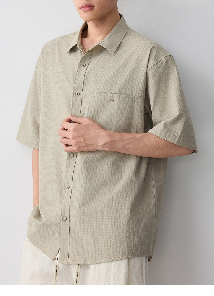 Áo sơ mi nam dài tay công sở chất liệu cotton phom thường — trắng chi tiết 27