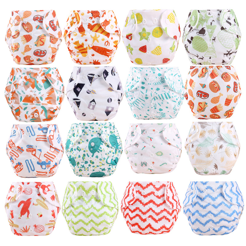 Baby Print Button-Down Cloth Diaper Newborn Potty Training Pants Toddler Diaper Large Size 0-3 Years New Arrival