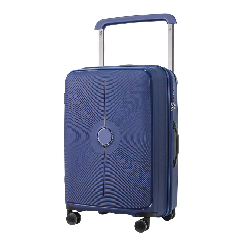 Vali PP sọc tròn nhẹ 29 inch tay kéo rộng hai ngăn chính dung tích lớn — Xanh ngọc trai, Màu trắng, Kim loại đen, Xám kim loại