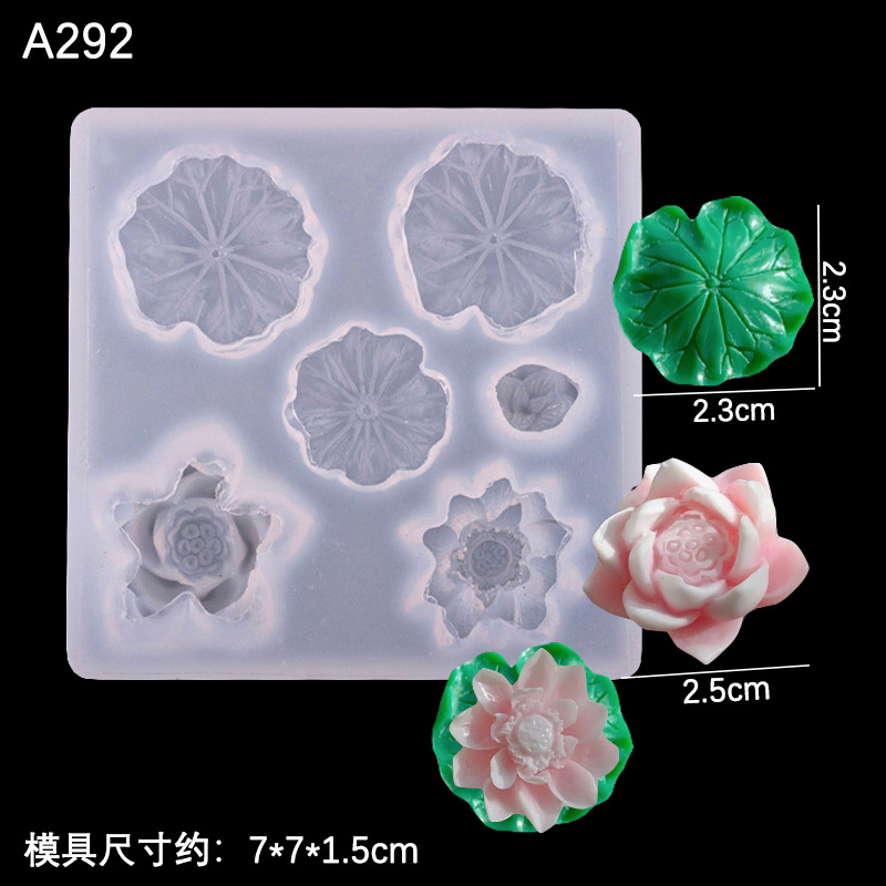 Lotus hoja de loto Rosa planta hoja flor silicona molde creativo hecho a mano epoxi joyería que hace la herramienta