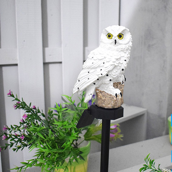 Nueva resina solar Panda LED luz al aire libre impermeable búho tierra lámpara jardín decoración césped noche Luz