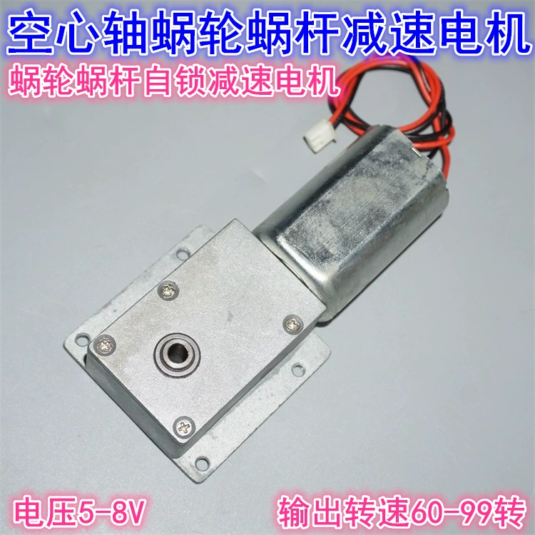 Вал со сквозным отверстием 5V6V8V червячный мотор-редуктор с блокировкой поворотного стола вперед и назад, редуктор постоянного тока