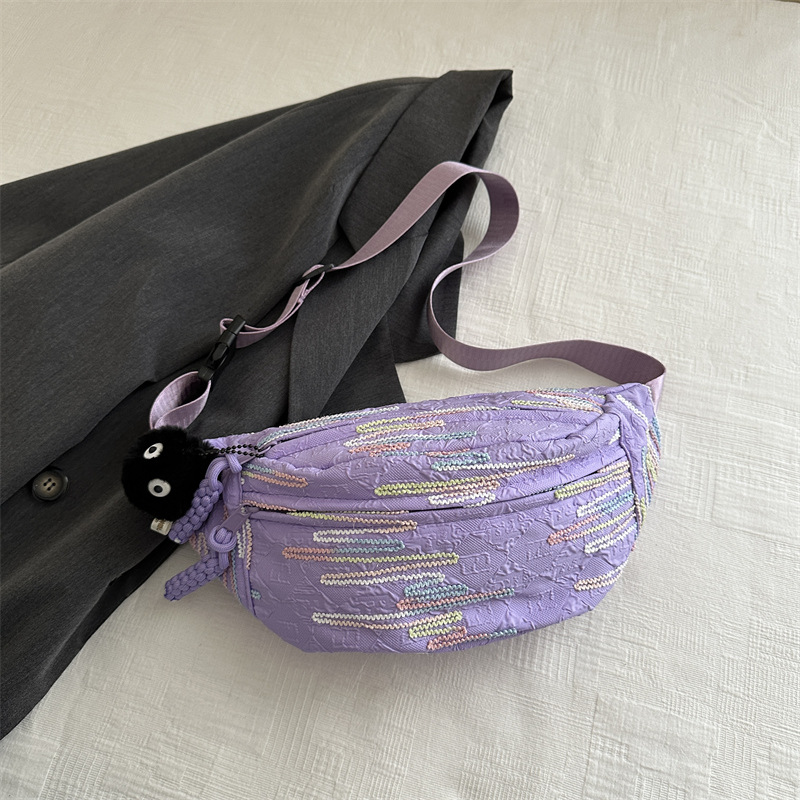 Bolso de moda coreano de 2024 verano nuevo bolso de tela casual bolso de mochila estética personalidad bolso de teléfono móvil bolso de viaje