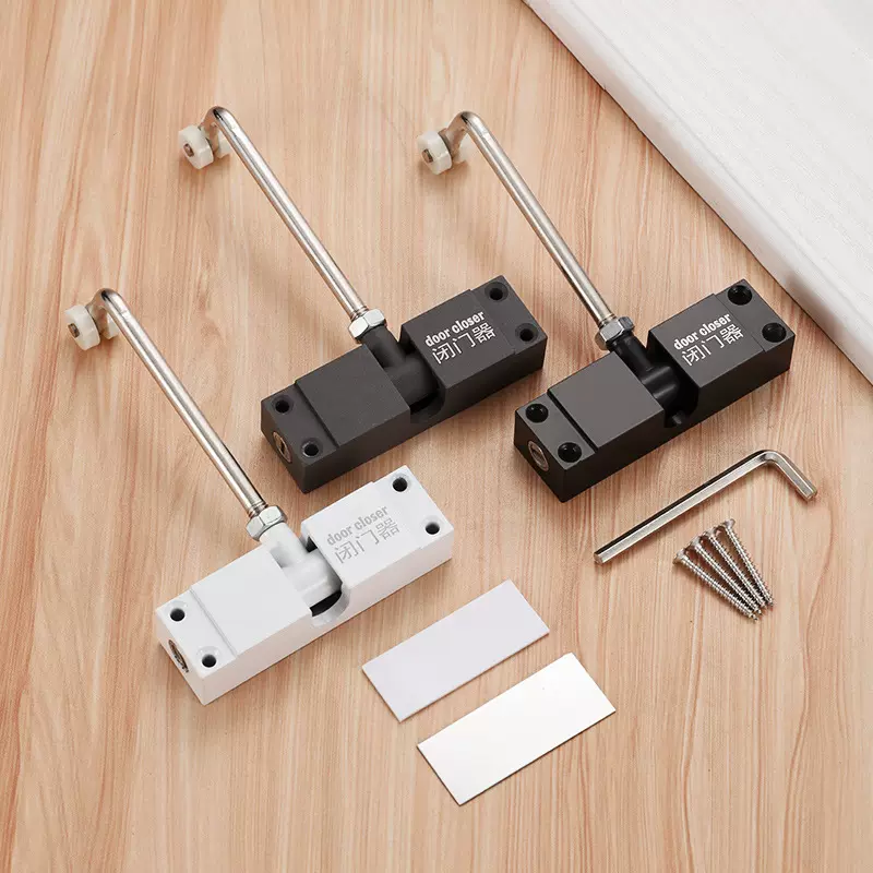 方形铝合金滑轮闭门器 简易可调自闭器 隐藏式关门器双弹簧闭门器