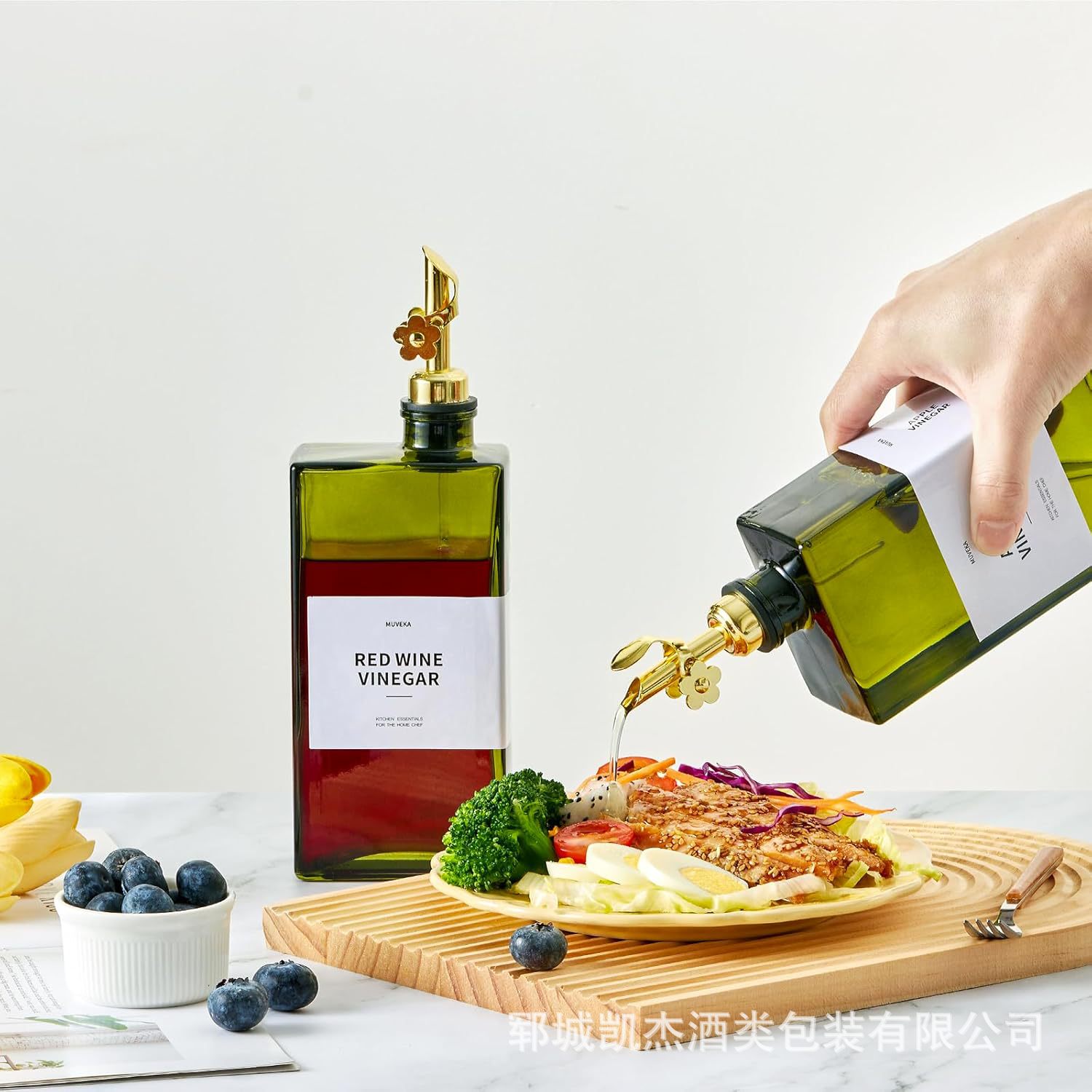 扁方形油瓶厨房酱油醋调料瓶可控油玻璃橄榄油瓶油嘴瓶分配器