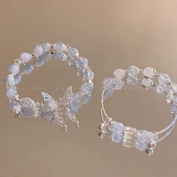 Popcorn Butterfly Beaded Bracelet Women's 2024 Summer Niche Design Sweet Girl Bracelet Super Fairy Student Girlfriend Bracelet