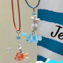 2024年情侣吊坠小丑鱼蓝色小鱼项链海洋生物串珠颈链礼物原创设计