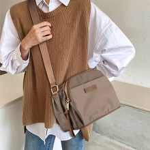 新款小众防水牛津布单肩包女士真皮头层牛皮高级感斜挎包中性男士