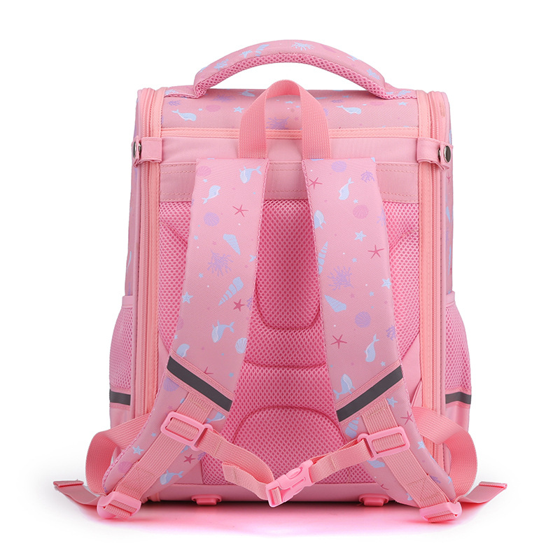 Dibujos Animados lindo estudiante de la escuela primaria mochila Rosa chica 123456 grado protección columna vertebral reducción peso niños espacio