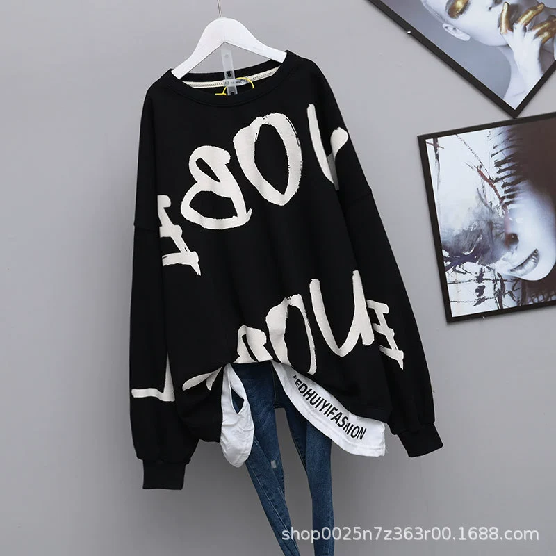 Extra large set, spring autumn thin sweatshirt, jacket, plus size, 2022 collection, Korean style