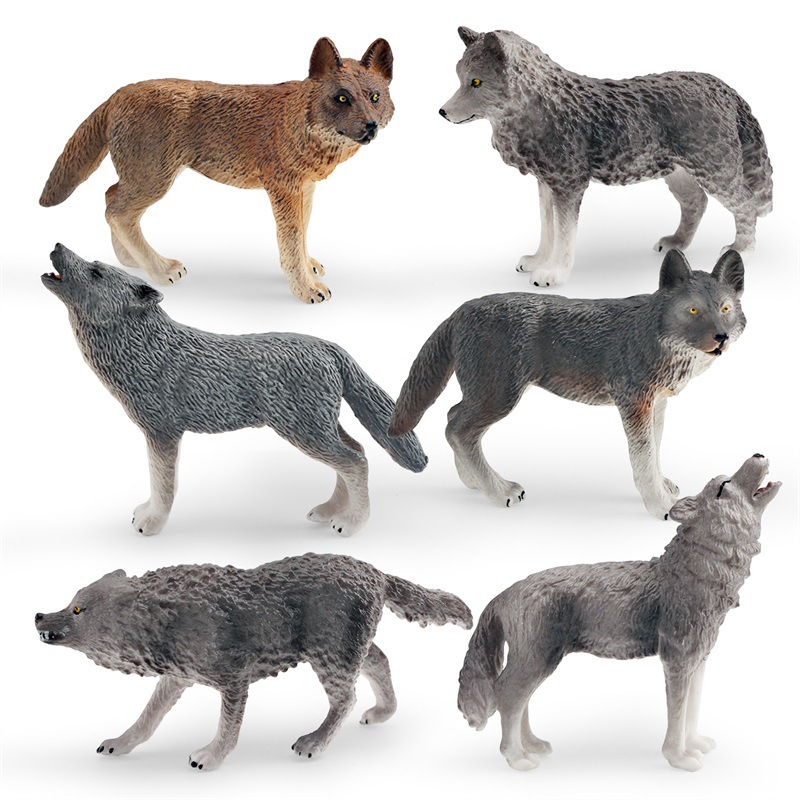 Transfronterizo simulación bosque animal Lobo modelo gris Lobo rugiente Lobo caminando Lobo Ártico Lobo escritorio estática decoración juguete