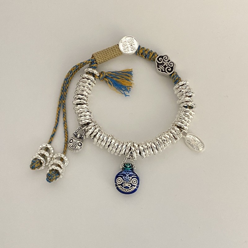 新しい中国風の蓮の星手織りブレスレットニッチ蝶織りブレスレットシンプルなハイエンドアクセサリーブレスレット|undefined