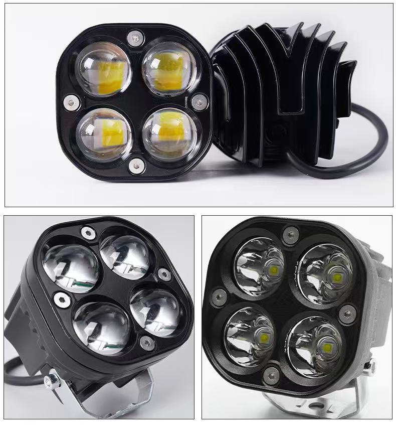 12V-80V Universal Four-Leaf Clover LED Headlight Motorcycle Electric Vehicle Modified Waterproof Spotlight