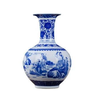 仿古景德镇青花瓷花瓶复古家居陶瓷花瓶摆件博古架观赏插花装饰品