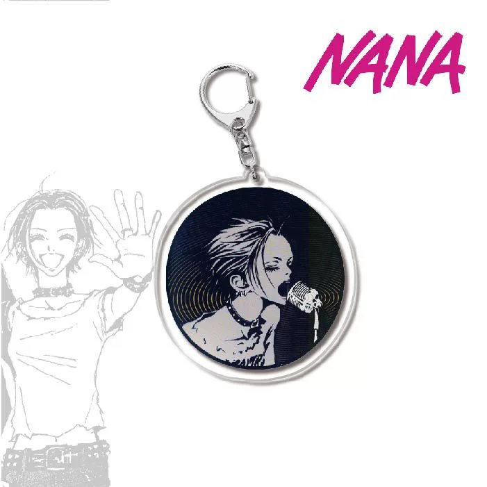 Keychain (NANA) double‑sided printed, translucent membrane, metal ring, assorted designs