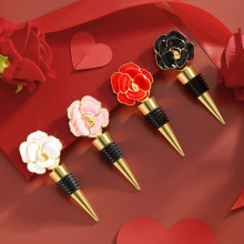 跨境情人节红酒塞创意玫瑰花葡萄酒保鲜密封塞锌合金酒瓶塞小礼品
