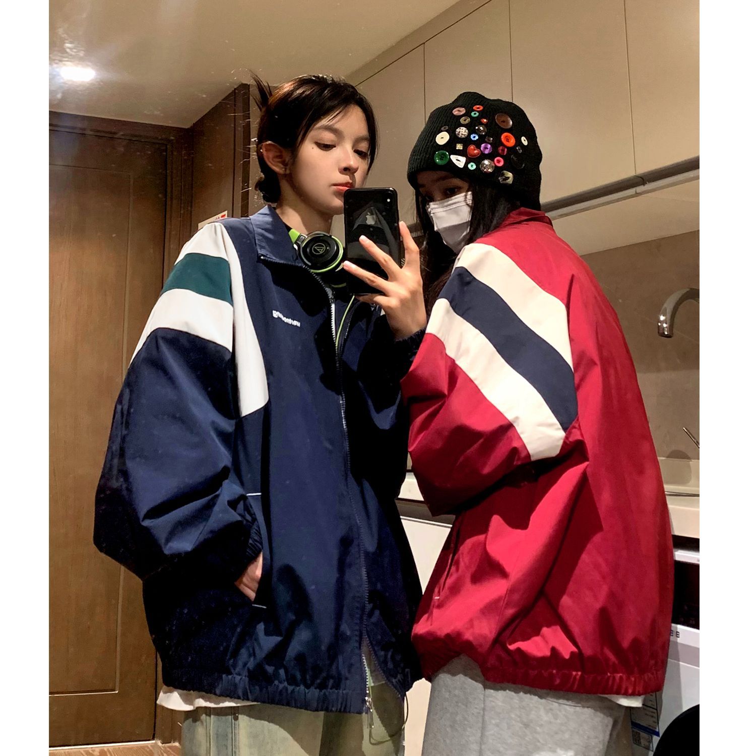 대외 무역 미국 스타일 하이 스트리트 재킷 스포츠 재킷 남성 커플 봄과 가을 하이 엔드 패션 브랜드 클린 핏 재킷