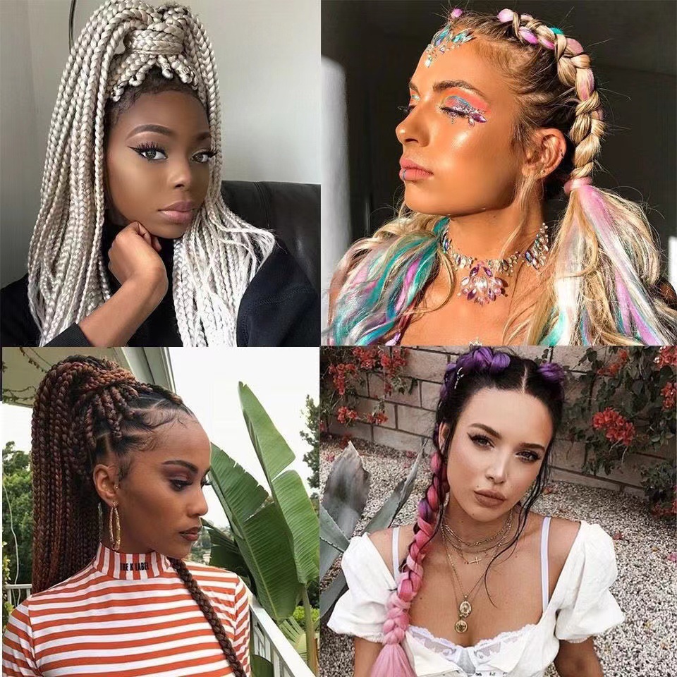 82 pulgadas Outre Xpression Braids gran pelucca de trenza africana negra pelucca de trenza sucia 165g