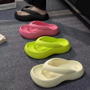 Women's Flip-Flops 2023 New Arrival Dung-Feeling Fashionable Non-Slip Wear-Resistant Thick Sole Slippers for Outer Wear Beach Sandals