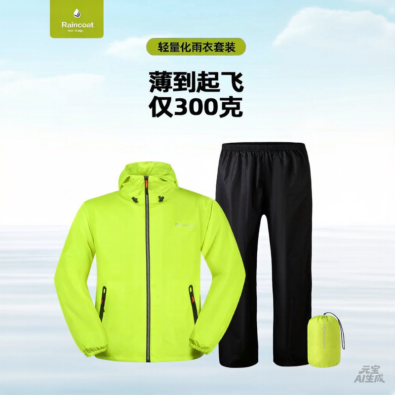 Manufacturer's Ready-Made Wholesale Raincoats and Rain Pants for Men and Women, Lightweight and Fashionable Split-Type Electric Vehicles, Summer Lightweight and Breathable Raincoats