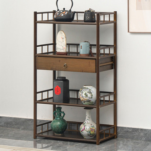 Simple Modern tea cabinet shelf antique shelf living room home floor multi-layer shelf light luxury small apartment simple