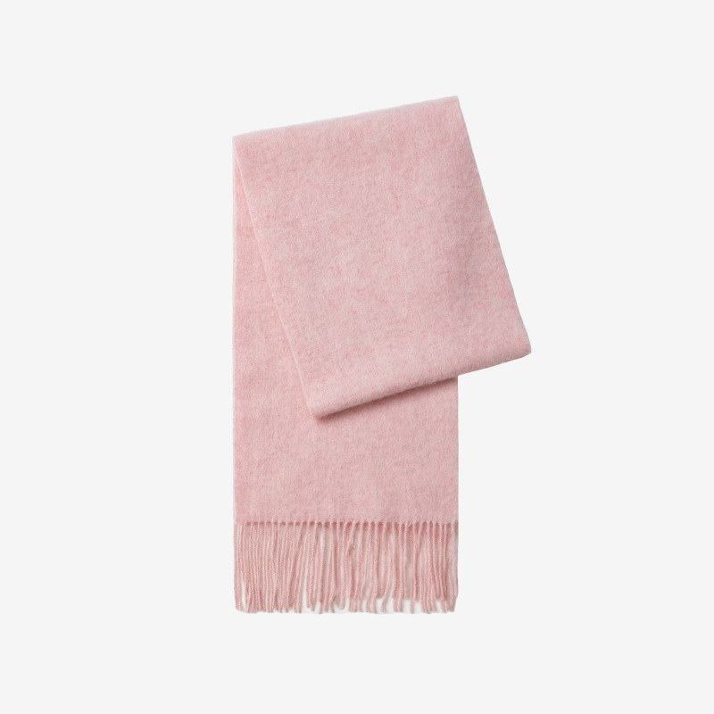 Pinzas cuidadosamente seleccionadas, bufanda 100% de lana, bufanda de ambiente coreana, color sólido, chal de mujer de alta calidad de otoño e invierno