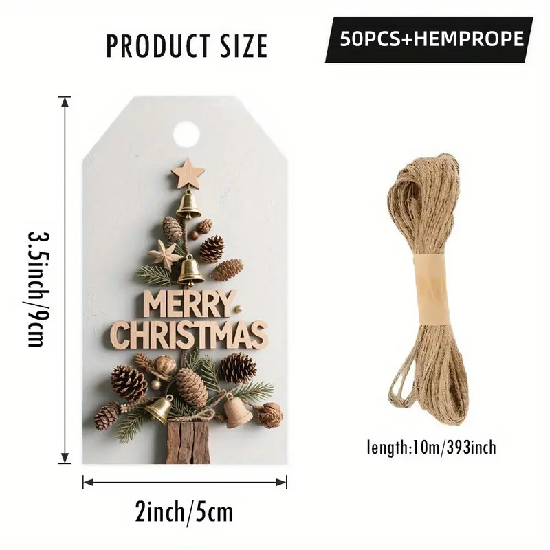 50 Christmas decorative hang tags, gift tags, packaging labels, party greeting cards, gift wrapping, reindeer hang tags 50 Christmas decorative hang tags, gift tags, packaging labels, party greeting cards, gift wrapping, reindeer hang tags