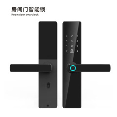 外贸一握开指纹锁家用房间门锁密码电子锁门锁公寓指纹锁涂鸦通通