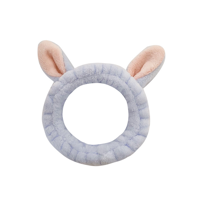 Super lindo tridimensional Orejas de conejo banda de pelo de las mujeres lavado de la cara belleza diadema accesorios para el cabello tocado de franela fábrica al por mayor