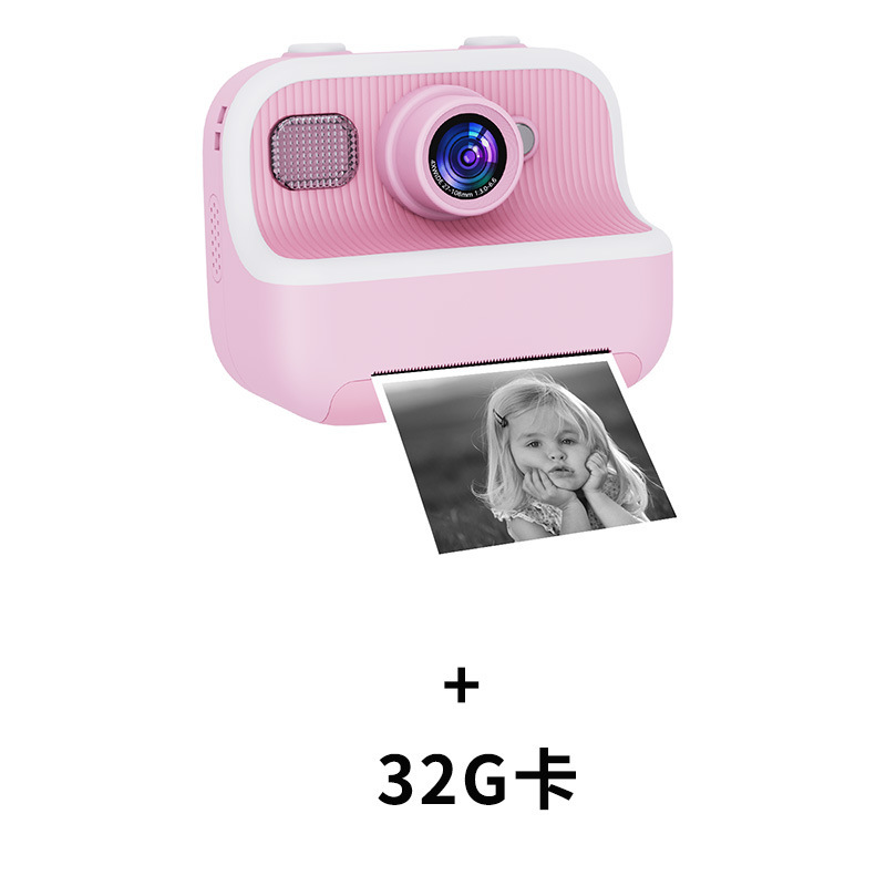 [m8 pink camera] + [32g card] + printing roll paper * 3 + lanyard + color pen * 5 +