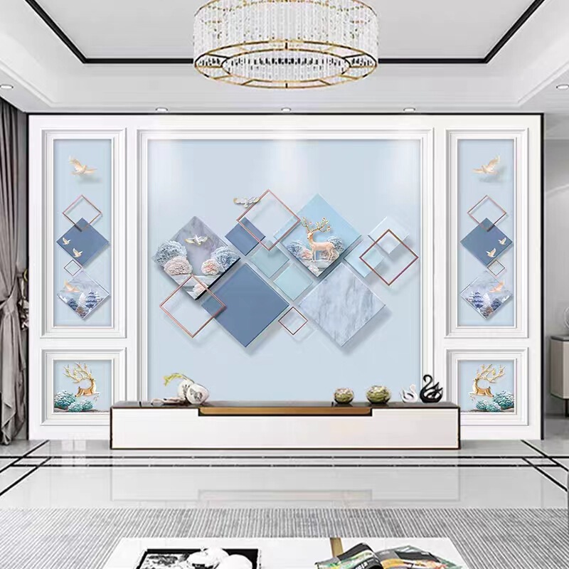 3d北欧电视背景墙布5d网红客厅卧室装饰墙画8d立体现代影视墙壁纸|undefined