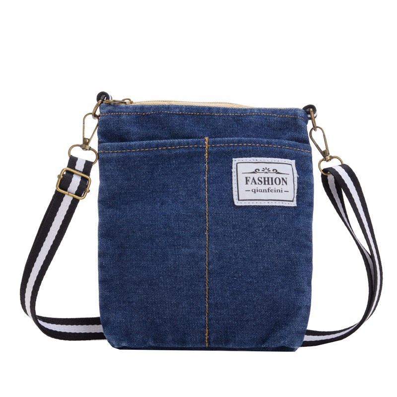 Bolsas de niños de denim de moda, etiquetas de moda, bolsas cuadradas, nuevas bolsas de hombro de comercio exterior para hombres y mujeres.