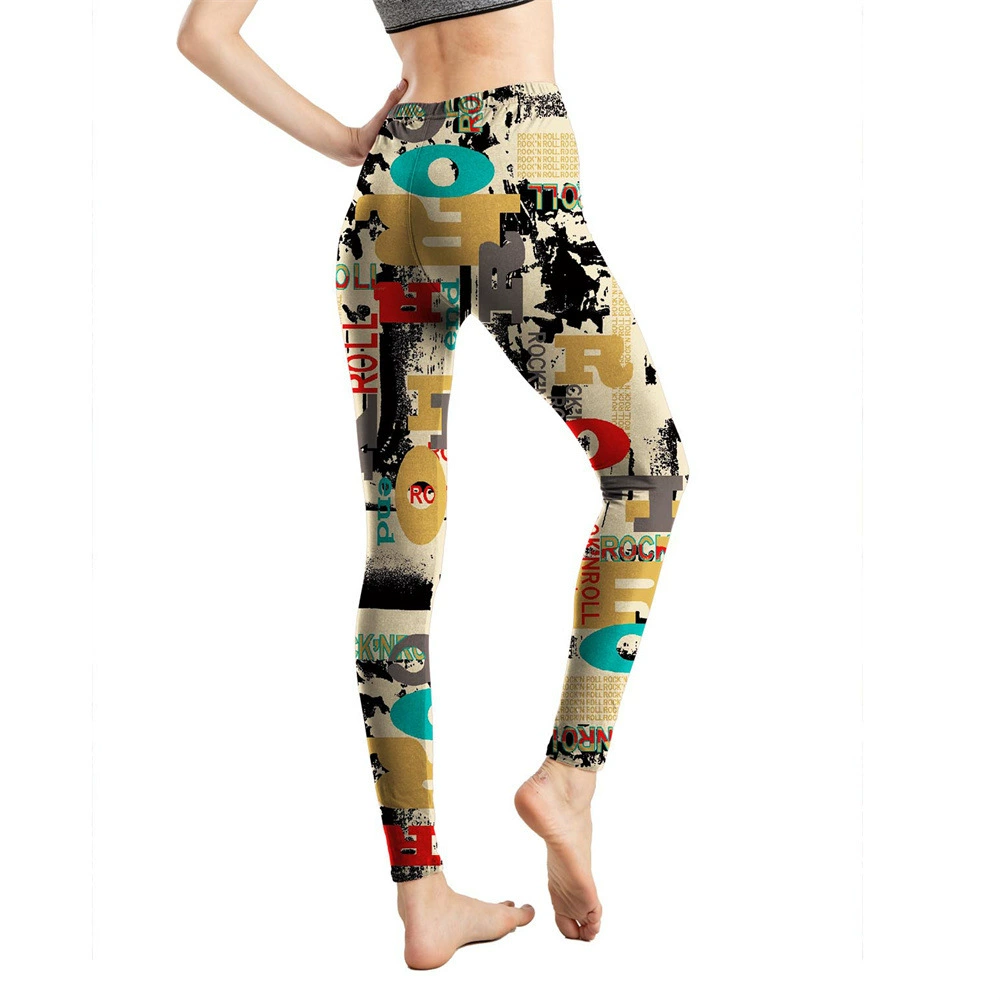 Л leggings из молочного шелка с принтом абстрактных букв, укорочённые брюки для женщин, цветы на ногах в европейском и американском стиле
