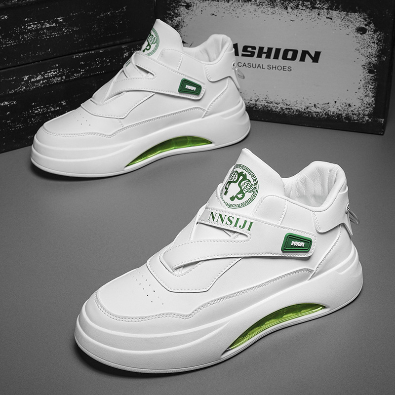 新款男士气垫小白鞋厚底高帮内增高百搭潮流休闲外贸爆款男鞋大码