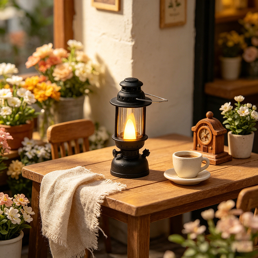Vintage lámpara de queroseno vela electrónica luz de noche ambiente navideño vela led decoración decoración de mesa