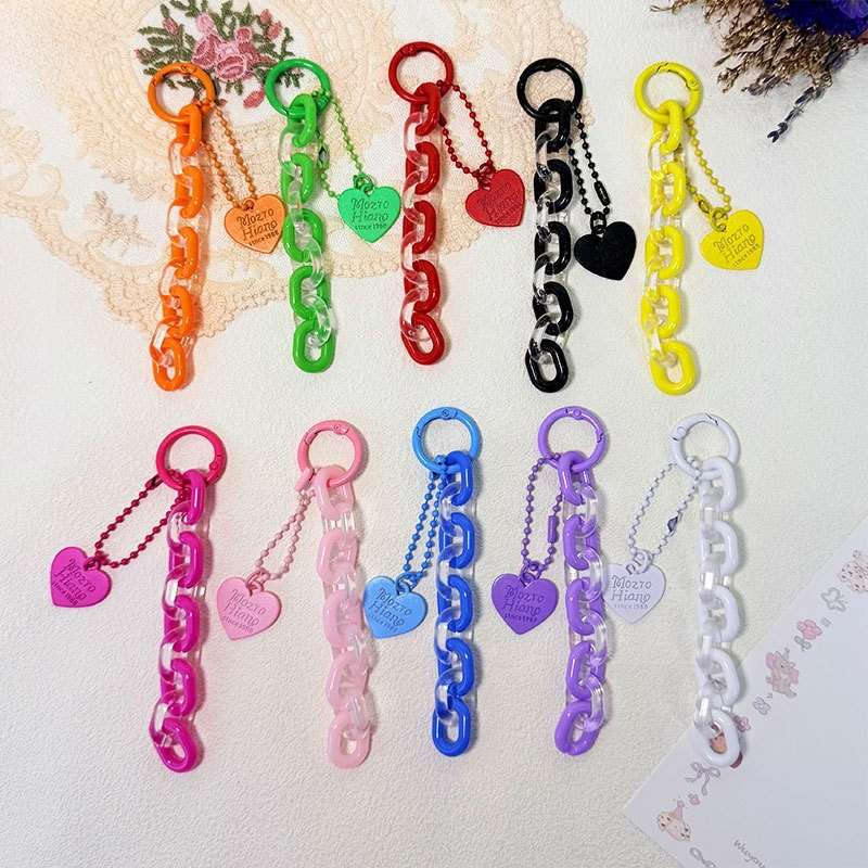 New color series summer jelly acrylic chain heart-shaped AirPods protective case pendant bag keychain hanging chain New color series summer jelly acrylic chain heart-shaped AirPods protective case pendant bag keychain hanging chain