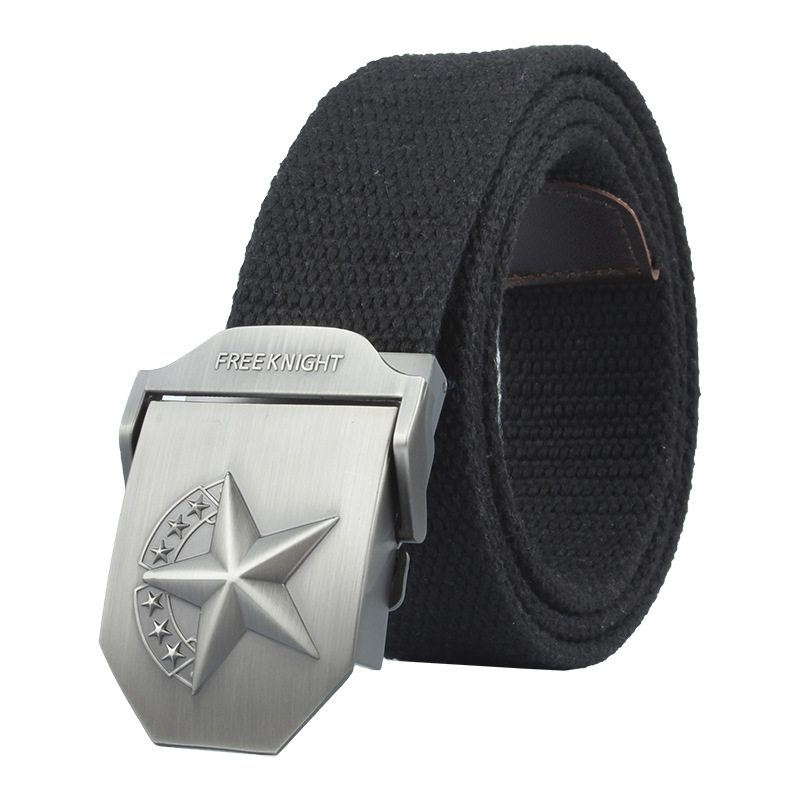 七星合金扣帆布腰带 男士加长加厚腰带 潮流休闲百搭厂家现货批发