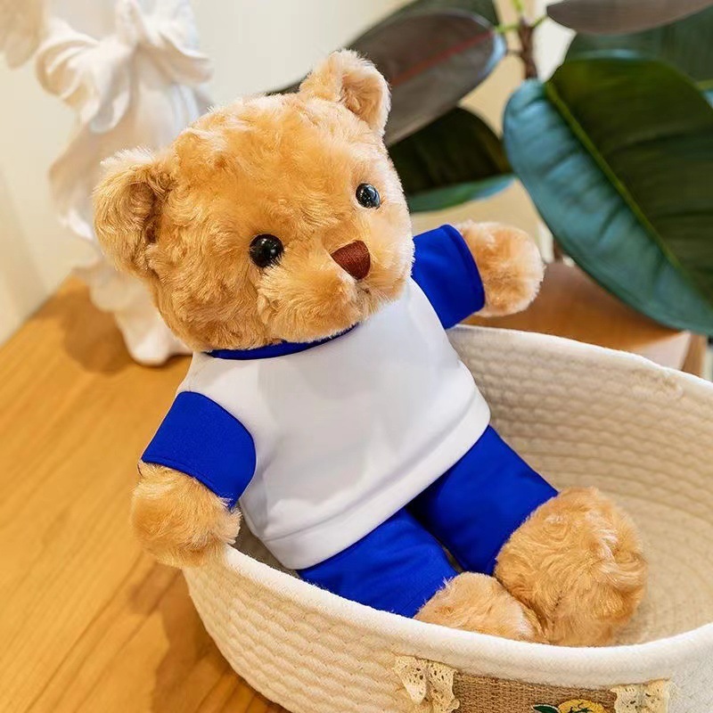 Graduado al por mayor oso muñeca uniformes escolares juguetes de peluche oso regalos de muñecas de peluche impresa logotipo escolar
