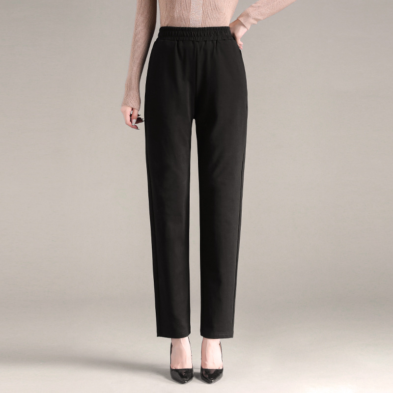 Fat mm large size women's pants cotton extra large size loose 200kg middle-aged mother sports pants spring straight autumn 064