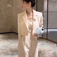 法式气质小香风套装女秋季2025新款短款外套背心连衣裙两件套