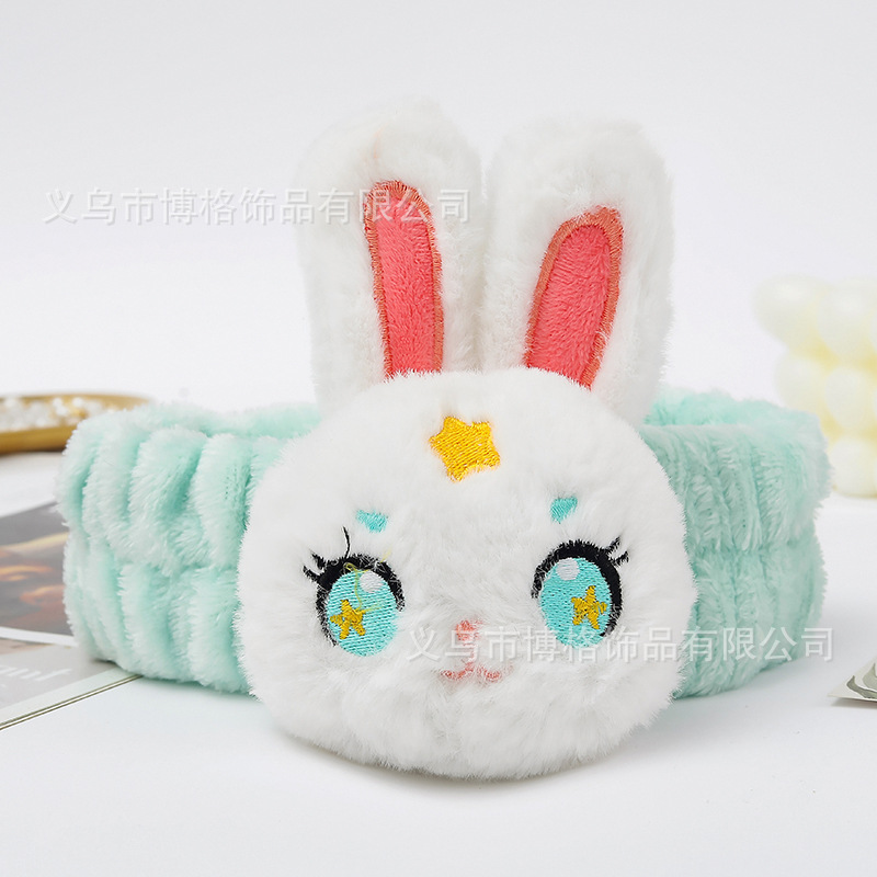 2023 nuevo estilo banda de pelo dibujos animados lindo conejito pelo banda chica corazón cara lavado maquillaje máscara adecuado