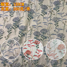 新款蓝色蒲公英金丝提花浮雕提花女装童装连衣裙箱包色织提花面料